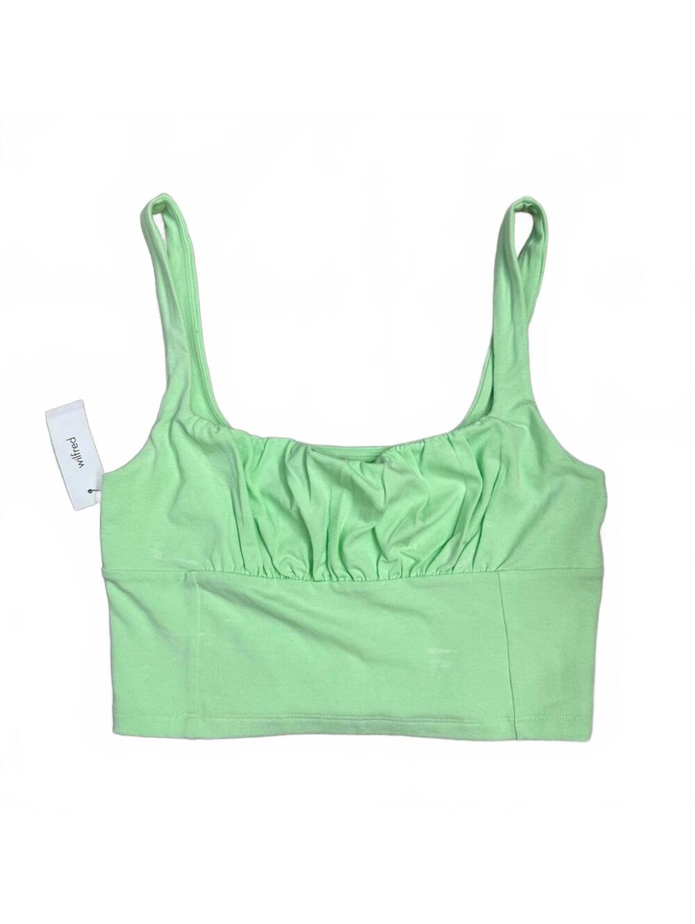 NWT Aritzia Wilfred Free Orbit Crop Tank Top Mint Green Size Medium